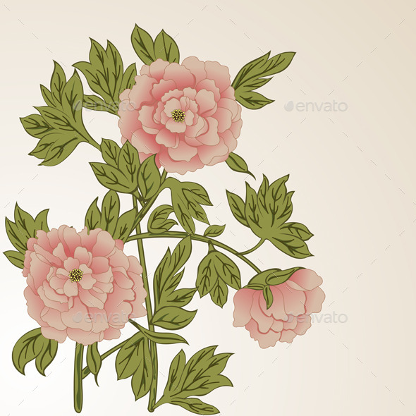 Floral Background with Peonies (Travel)