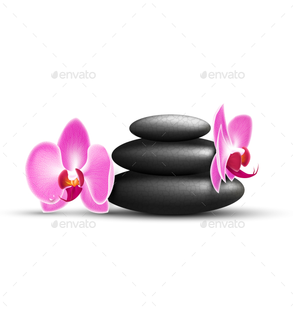 GraphicRiver Stack of Spa Stones with Orchid Pink Flowers 11201318 GraphicRiver Stack of Spa Stones with Orchid Pink Flowers 11201318