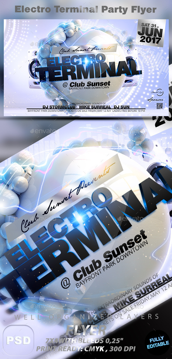 Electro Terminal Party Flyer (Events)