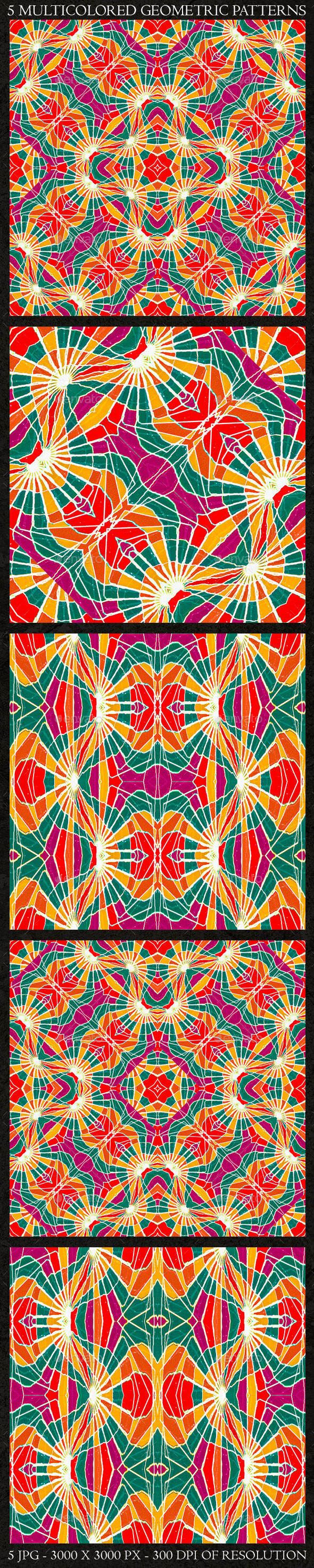 5 Multicolored Geometric Patterns