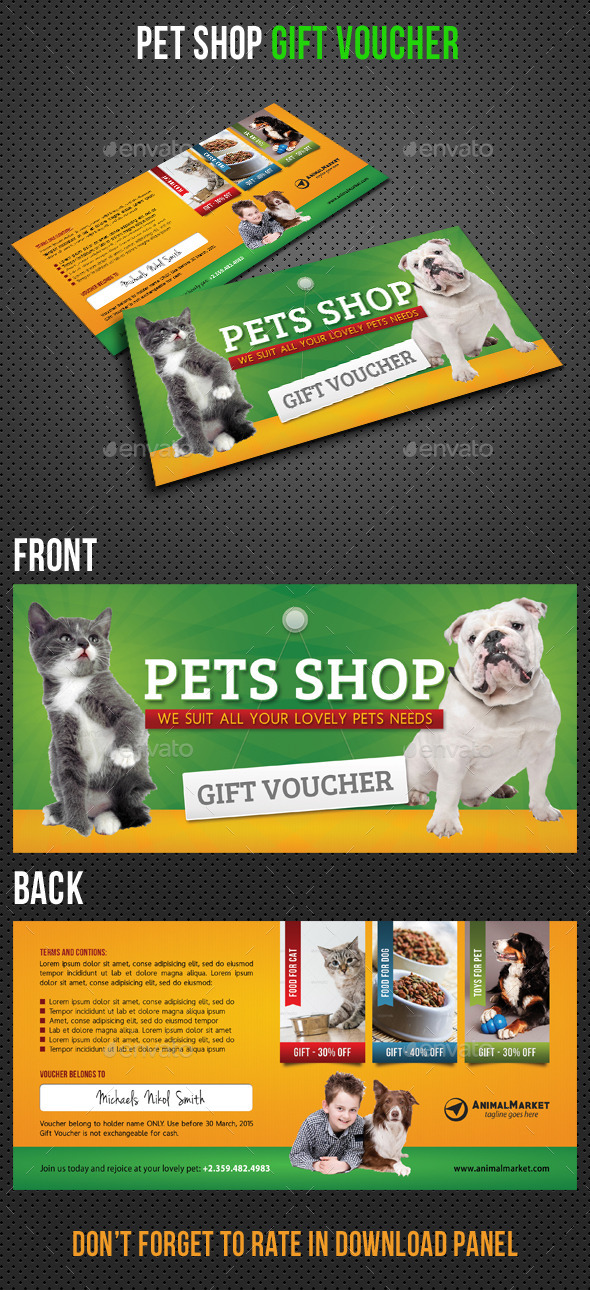 GraphicRiver Pet Shop Gift Voucher 11202720 GraphicRiver Pet Shop Gift Voucher 11202720