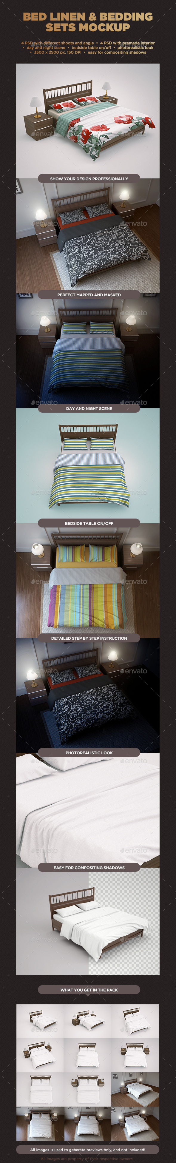 GraphicRiver Bed Linen & Bedding Sets Mockup 11203004 GraphicRiver Bed Linen & Bedding Sets Mockup 11203004