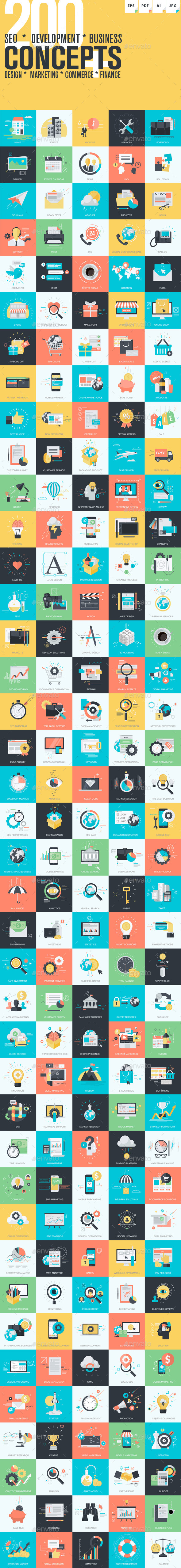 GraphicRiver Flat Design Business Concepts Pack 11203573 GraphicRiver Flat Design Business Concepts Pack 11203573