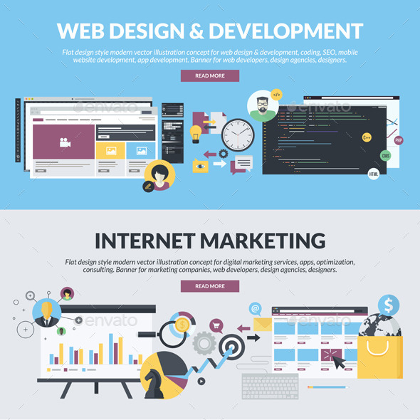 GraphicRiver Flat Banners for Web Development and Marketing 11203770 GraphicRiver Flat Banners for Web Development and Marketing 11203770