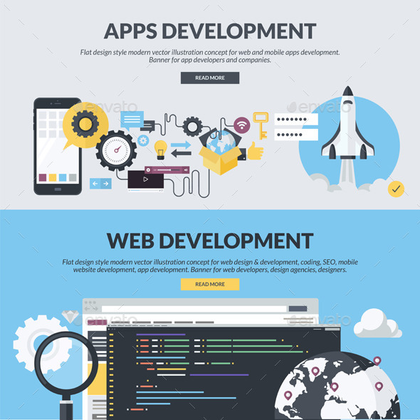 GraphicRiver Flat Design Banners for App and Web Development 11204067 GraphicRiver Flat Design Banners for App and Web Development 11204067