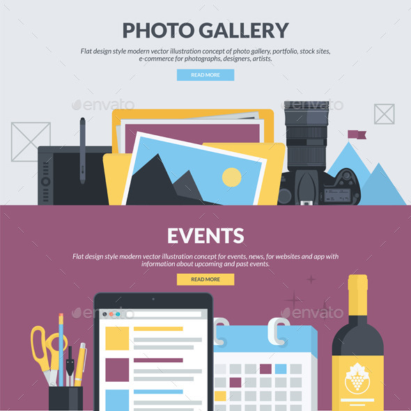 GraphicRiver Flat Design Banners for Photo Gallery and Events 11204148 GraphicRiver Flat Design Banners for Photo Gallery and Events 11204148