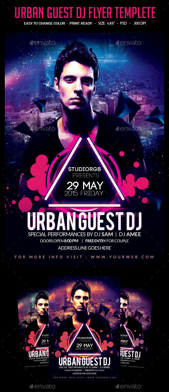 Urban Guest Dj Flyer Templete (Clubs & Parties)