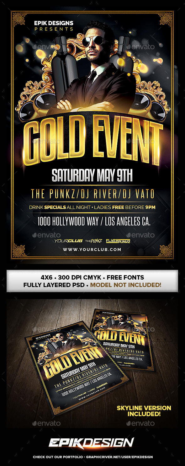 GraphicRiver Gold Event Flyer Template 11206401 GraphicRiver Gold Event Flyer Template 11206401