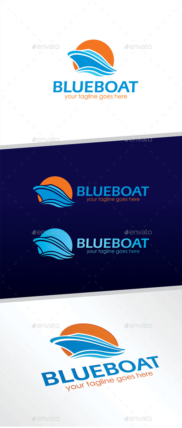 GraphicRiver Blue Boat Logo 11207030 GraphicRiver Blue Boat Logo 11207030