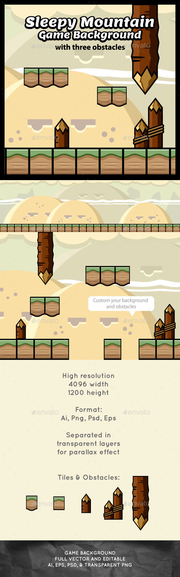 GraphicRiver Sleepy Mountain Game Background with Obstacles 11207037 GraphicRiver Sleepy Mountain Game Background with Obstacles 11207037