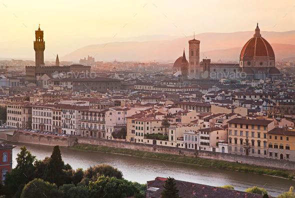 Florence skyline at sunrise, Italy (Misc) Photo Download