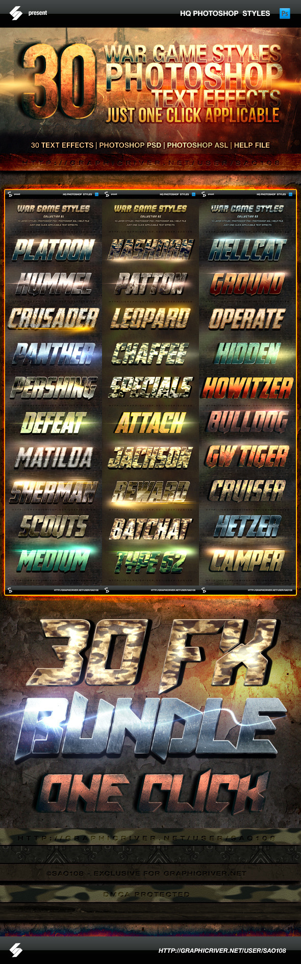 GraphicRiver War Game Styles Photoshop Text Effects Bundle 11210376 GraphicRiver War Game Styles Photoshop Text Effects Bundle 11210376