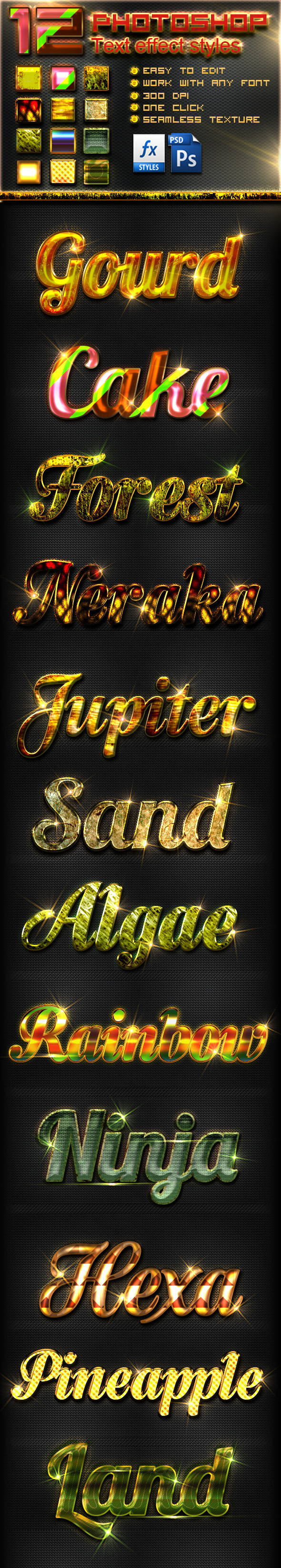 GraphicRiver 12 Photoshop Text Effect Styles Vol 9 11210391 GraphicRiver 12 Photoshop Text Effect Styles Vol 9 11210391