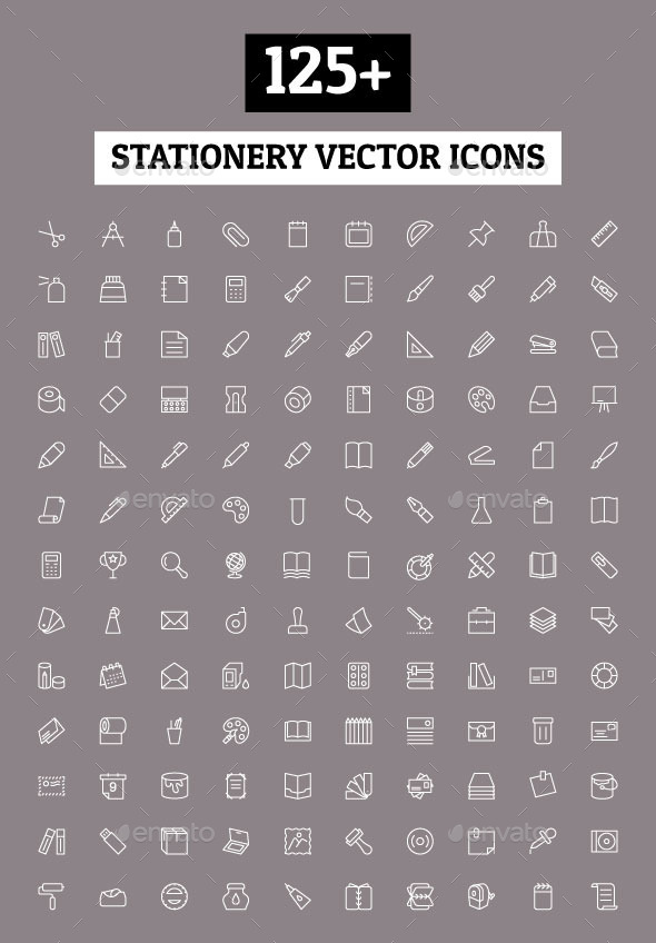 GraphicRiver 125& Stationery Vector Icons 11212210 GraphicRiver 125& Stationery Vector Icons 11212210