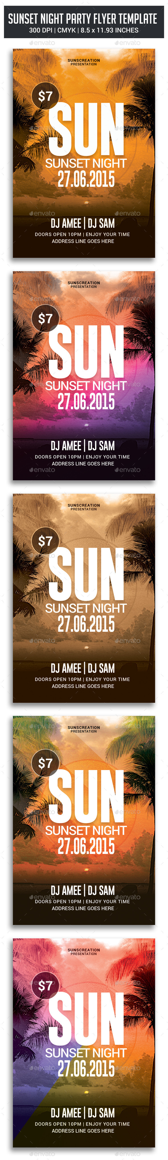 GraphicRiver Sunset Night Party Flyer 11212955 GraphicRiver Sunset Night Party Flyer 11212955