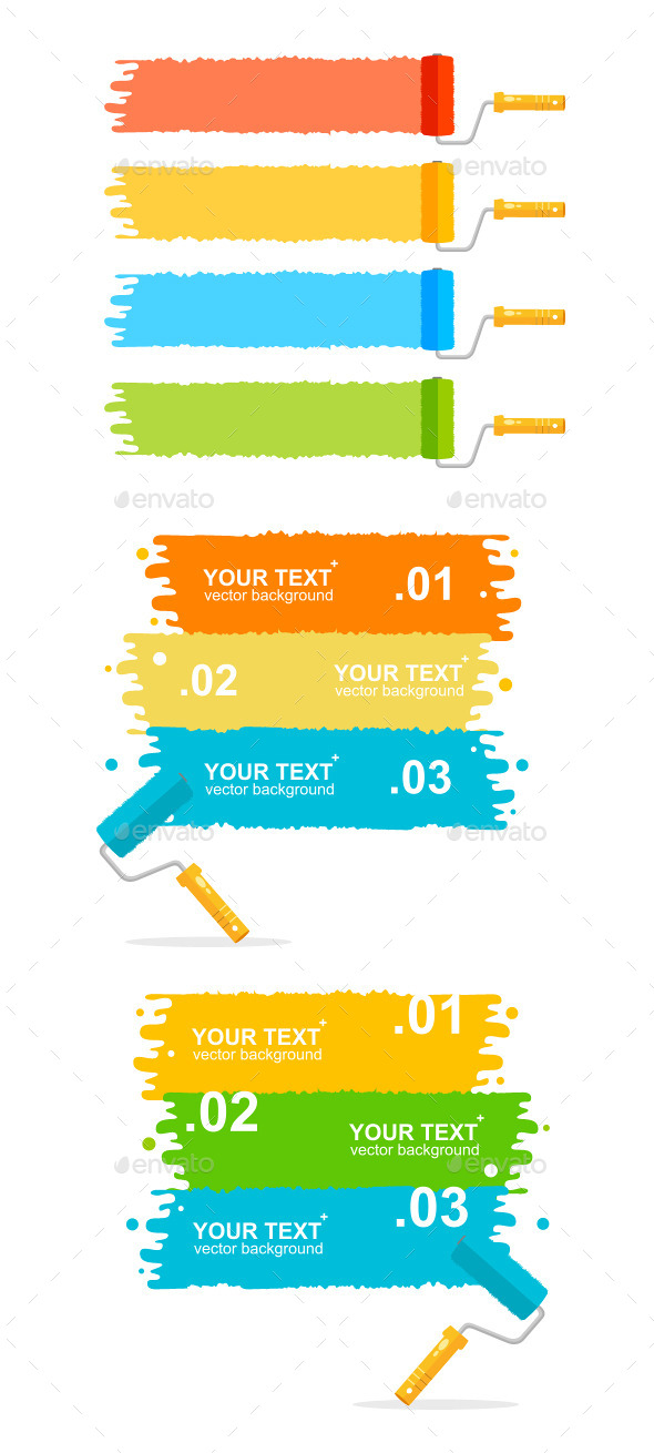 GraphicRiver Colorful Rollerbrushes Background for Text 11213117 GraphicRiver Colorful Rollerbrushes Background for Text 11213117