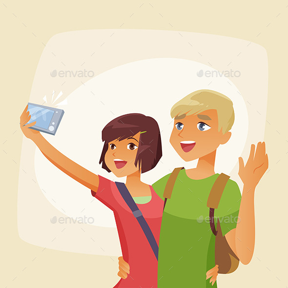 GraphicRiver Couple Photographing Selfie on Vacation 11214466 GraphicRiver Couple Photographing Selfie on Vacation 11214466