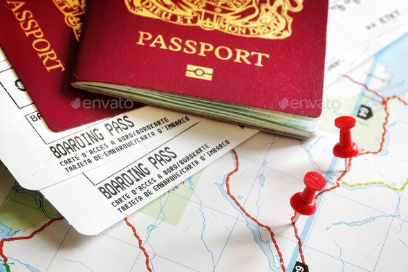 Boarding pass and passport
