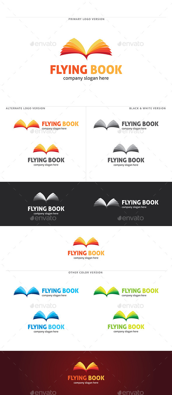 GraphicRiver Flying Book Logo 11216444 GraphicRiver Flying Book Logo 11216444