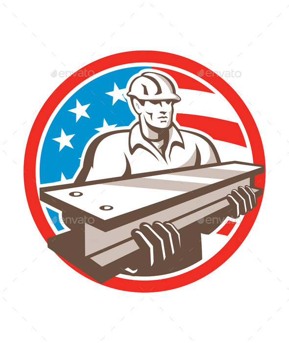 GraphicRiver Construction Steel Worker I-Beam USA Flag Circle 11218388 GraphicRiver Construction Steel Worker I-Beam USA Flag Circle 11218388