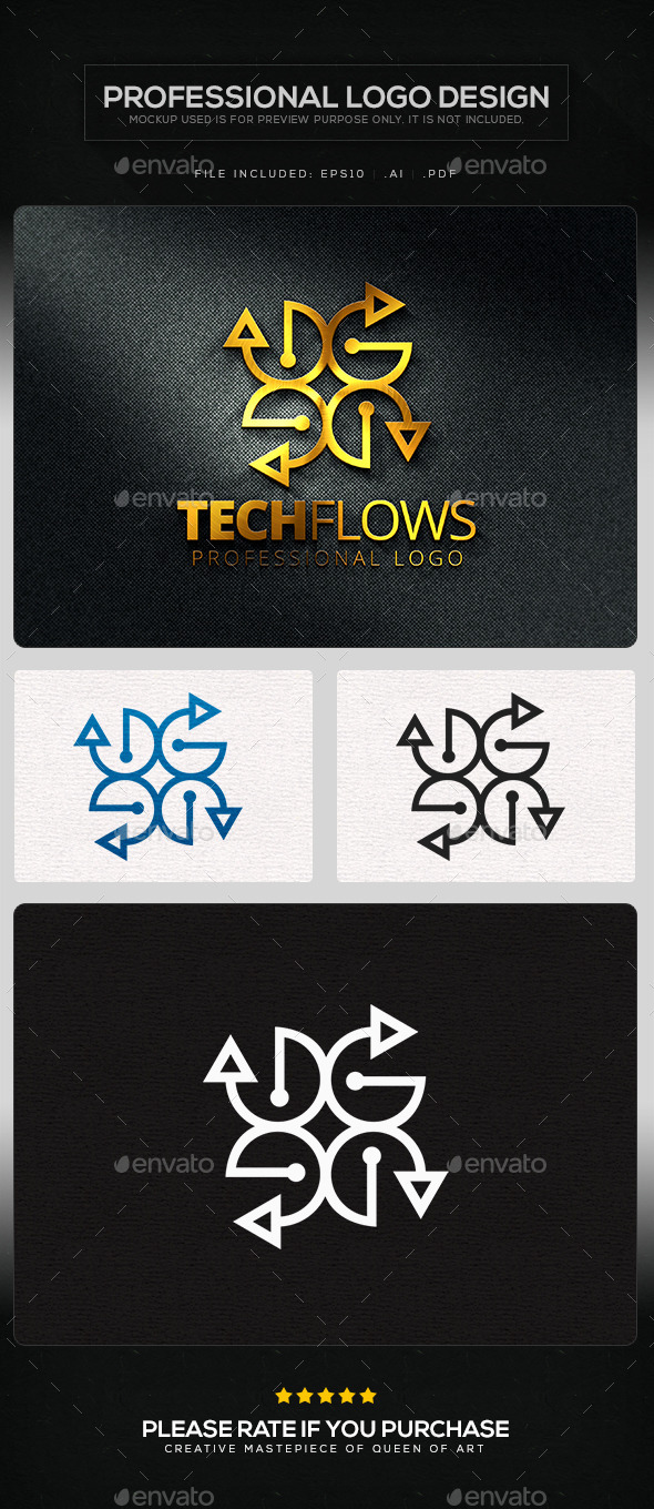 GraphicRiver Tech Flows Logo Template 11219690 GraphicRiver Tech Flows Logo Template 11219690