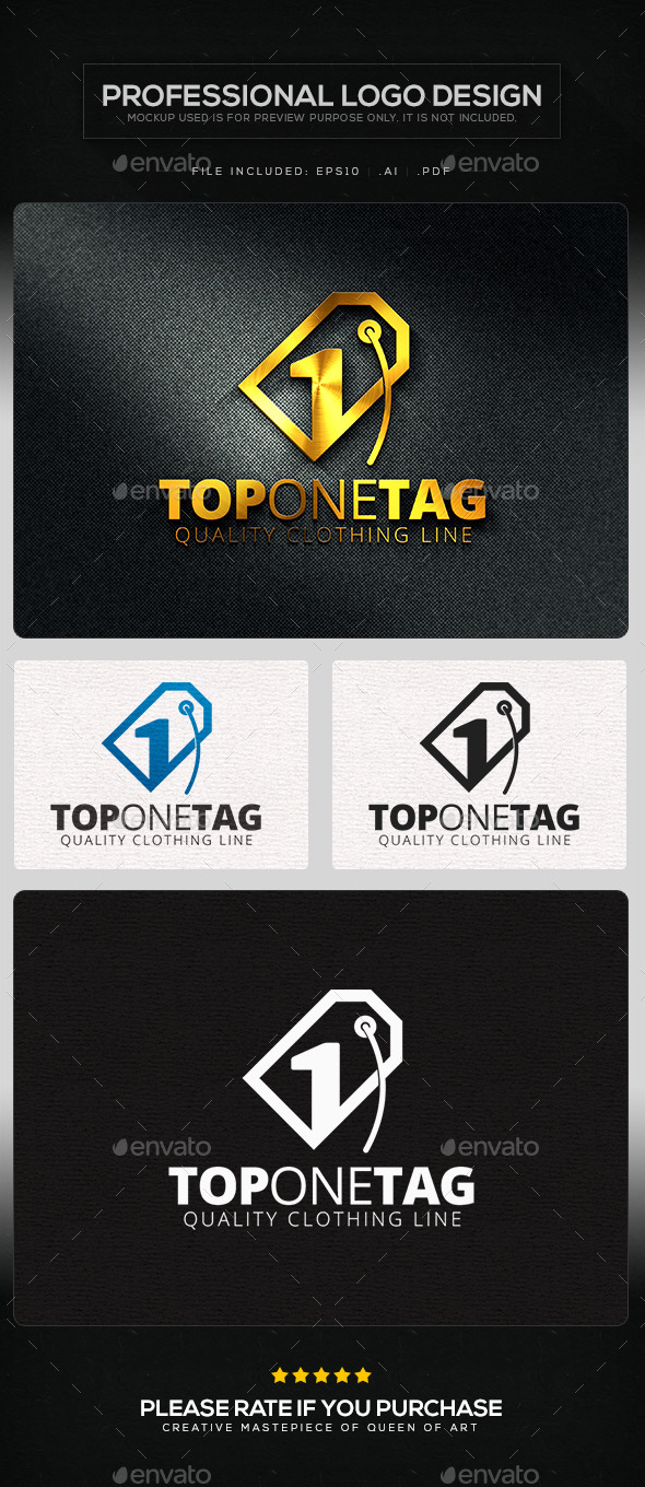 GraphicRiver Top One Tag Logo Template 11219764 GraphicRiver Top One Tag Logo Template 11219764