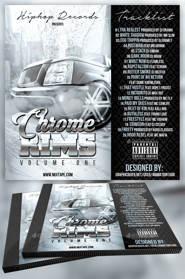 GraphicRiver Chrome Rims Mixtape Cover 11200723 GraphicRiver Chrome Rims Mixtape Cover 11200723