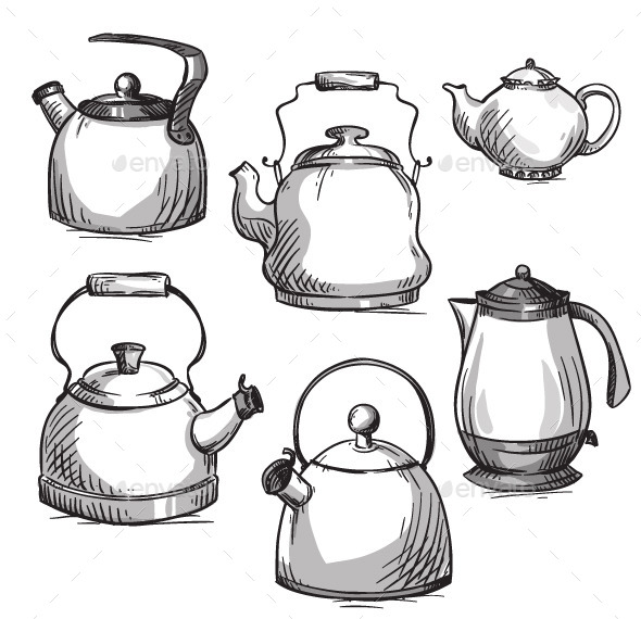 GraphicRiver Set of Kettles 11222505 GraphicRiver Set of Kettles 11222505