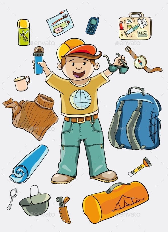 GraphicRiver Camping Kit 11222524 GraphicRiver Camping Kit 11222524