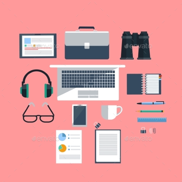 GraphicRiver Workplace with Laptop 11225082 GraphicRiver Workplace with Laptop 11225082