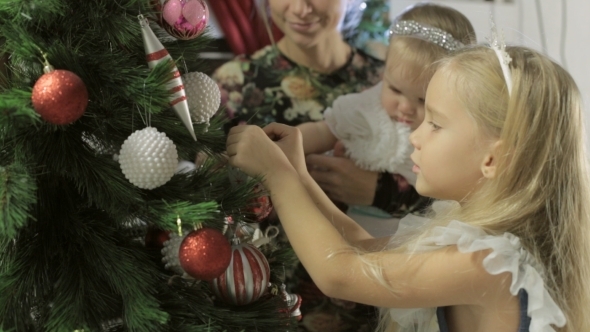 Little Cute Girl In a Beautiful Dress With Long Little Cute Girl In a Beautiful Dress With Long