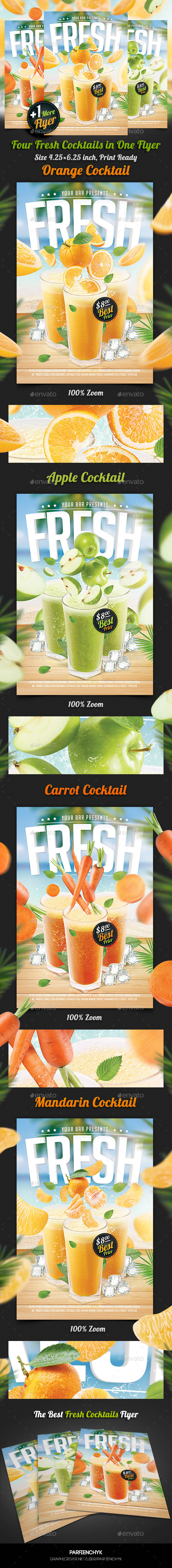 Fresh Juice Cocktail Flyer Template (Clubs & Parties)