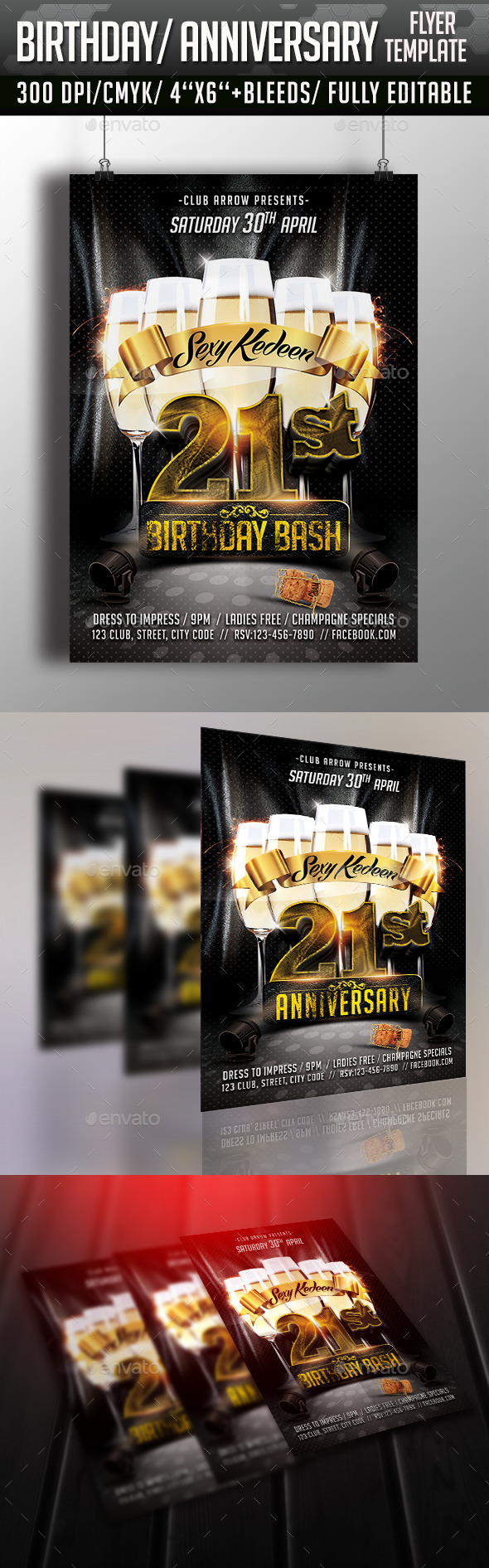 Birthday Bash/ Anniversary Flyer (Clubs & Parties)