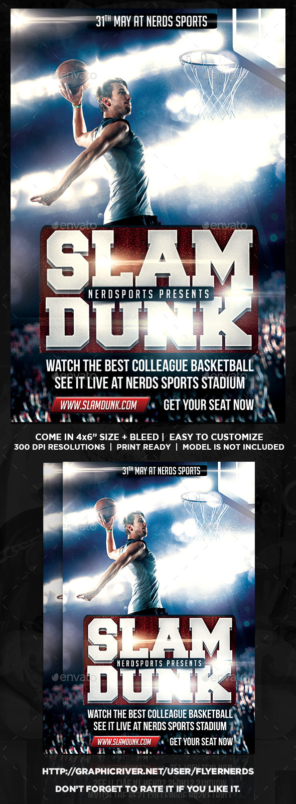 GraphicRiver Slam Dunk Basketball Sports Flyer 11227291 GraphicRiver Slam Dunk Basketball Sports Flyer 11227291
