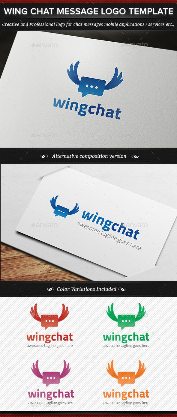GraphicRiver Wing Chat Message Logo Template 11227679 GraphicRiver Wing Chat Message Logo Template 11227679