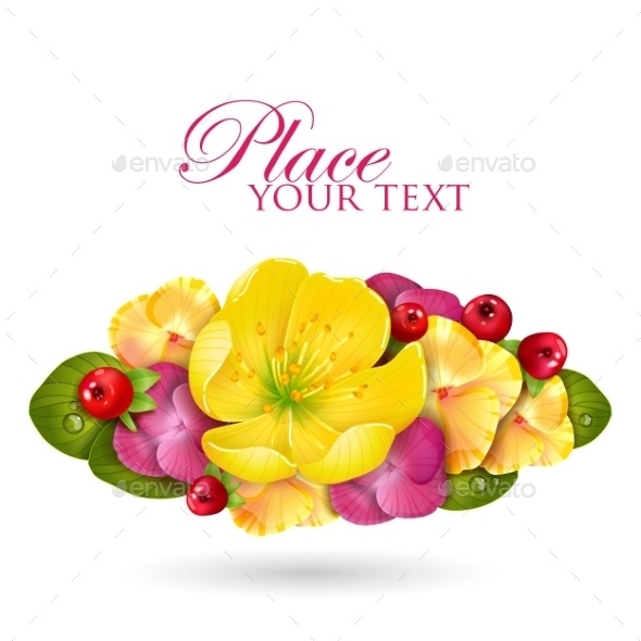 GraphicRiver Floristic Composition Of Yellow Lotus Flower 11228965 GraphicRiver Floristic Composition Of Yellow Lotus Flower 11228965