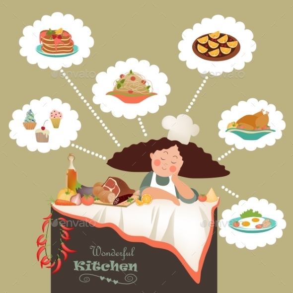 GraphicRiver Woman Thinking What to Cook 11237541 GraphicRiver Woman Thinking What to Cook 11237541