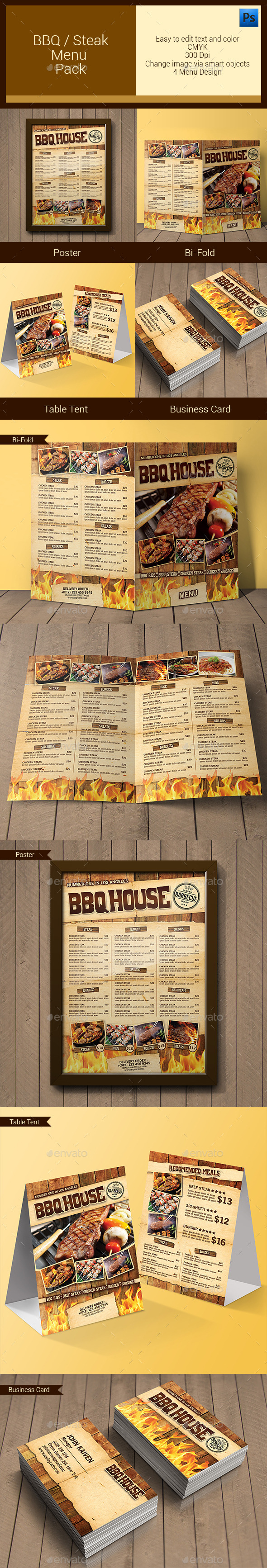 BBQ / Steak Menu Pack