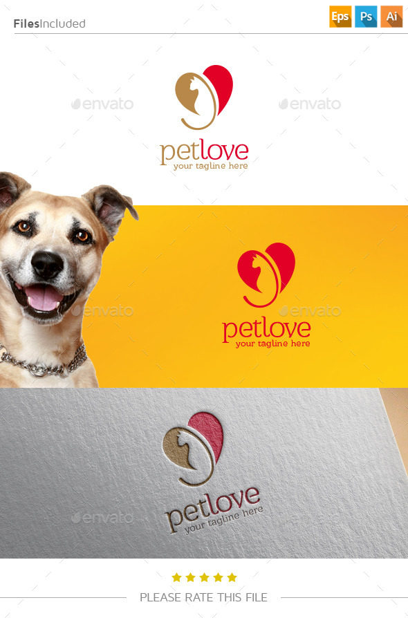 GraphicRiver Pet Love Logo 11239580 GraphicRiver Pet Love Logo 11239580