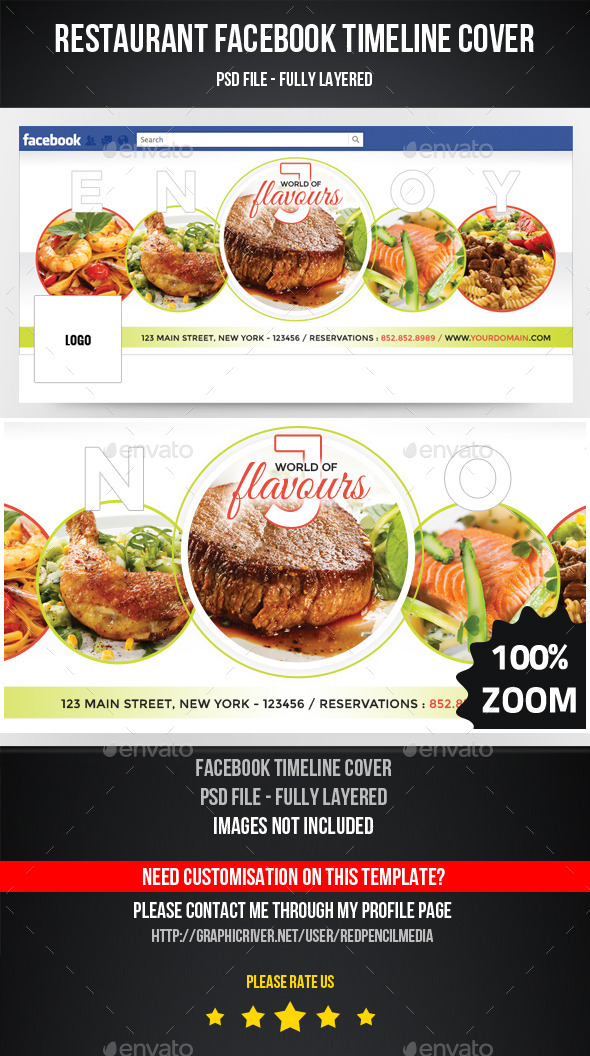GraphicRiver Restaurant Facebook Timeline Cover 11239640 GraphicRiver Restaurant Facebook Timeline Cover 11239640