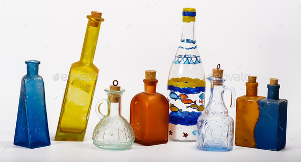 Old glass decorative bottles (Misc) Photo Download