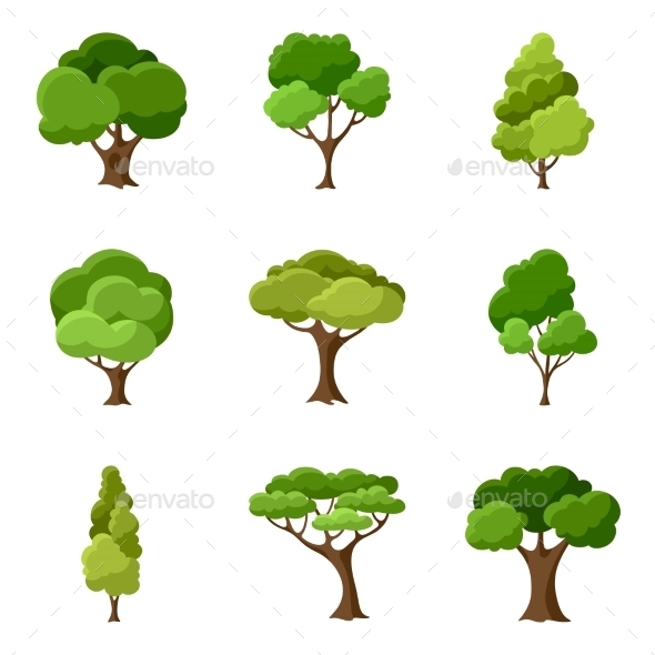 GraphicRiver Set of Abstract Stylized Trees 11240774 GraphicRiver Set of Abstract Stylized Trees 11240774