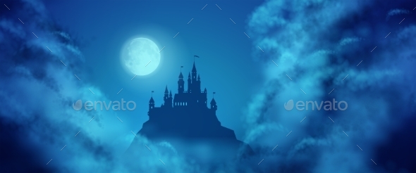 GraphicRiver Fantasy Castle Moonlight Sky 11242271 GraphicRiver Fantasy Castle Moonlight Sky 11242271
