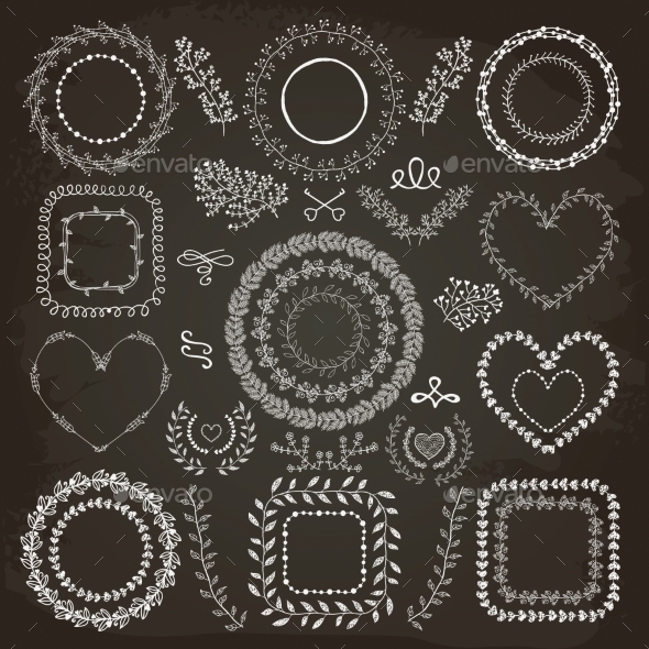 GraphicRiver Hand-Drawn Floral Frames 11242798 GraphicRiver Hand-Drawn Floral Frames 11242798