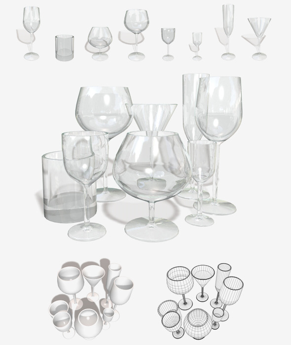 3DOcean Glassware 8 Types 11244055 3DOcean Glassware 8 Types 11244055