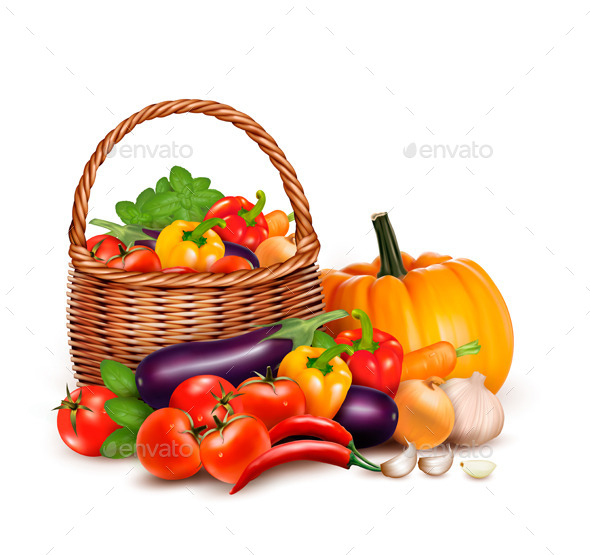 GraphicRiver Basket Full of Fresh Vegetables Background 11244100 GraphicRiver Basket Full of Fresh Vegetables Background 11244100