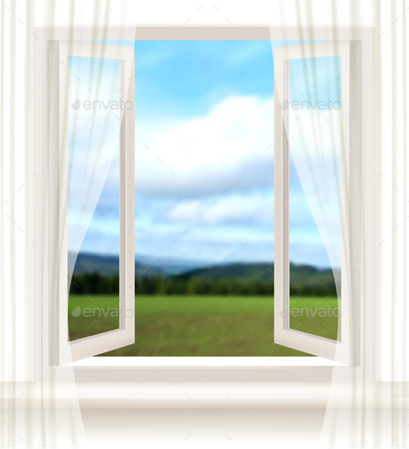 GraphicRiver Background with an Open Window and a Landscape 11244154 GraphicRiver Background with an Open Window and a Landscape 11244154