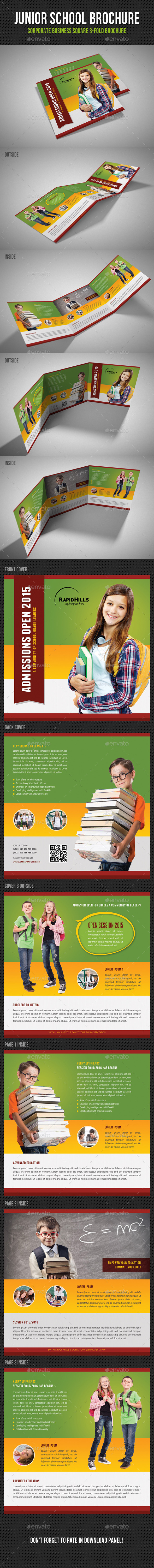 GraphicRiver Junior School Square 3-Fold Brochure V01 11244396 GraphicRiver Junior School Square 3-Fold Brochure V01 11244396