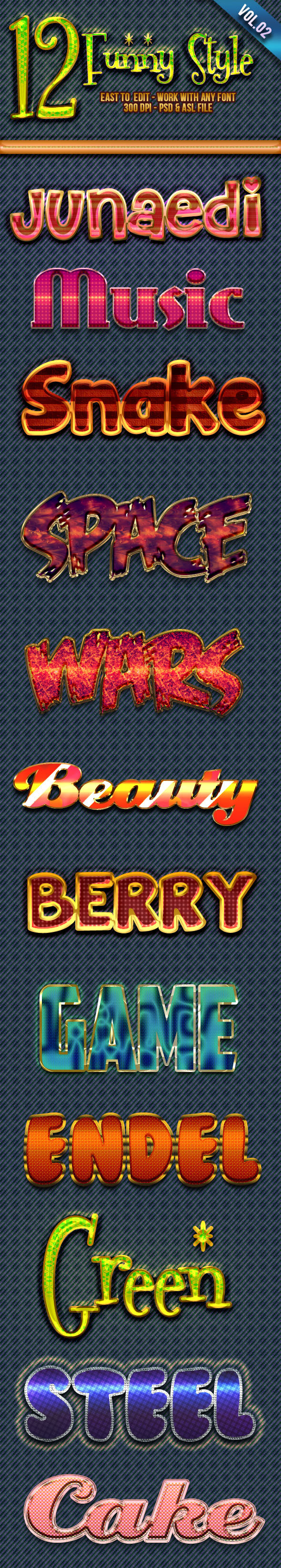 GraphicRiver 12 Funny Photoshop Text Effect Style vol 2 11245230 GraphicRiver 12 Funny Photoshop Text Effect Style vol 2 11245230