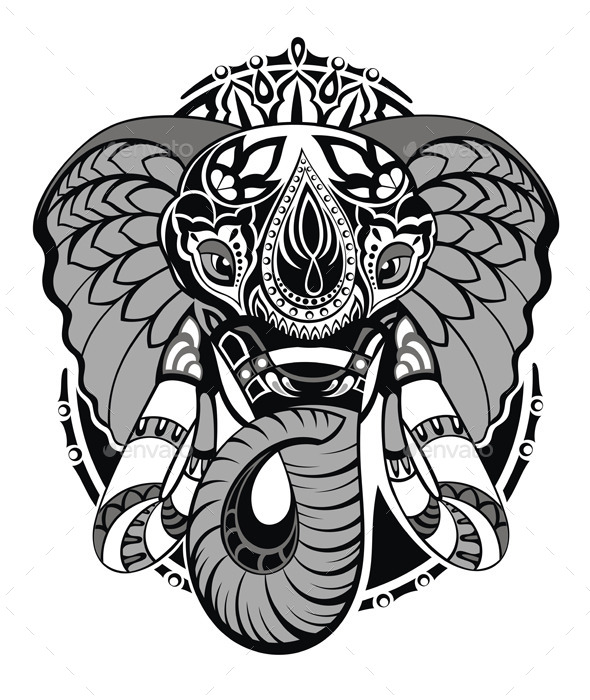 GraphicRiver Elephant with Ornament 11247577 GraphicRiver Elephant with Ornament 11247577